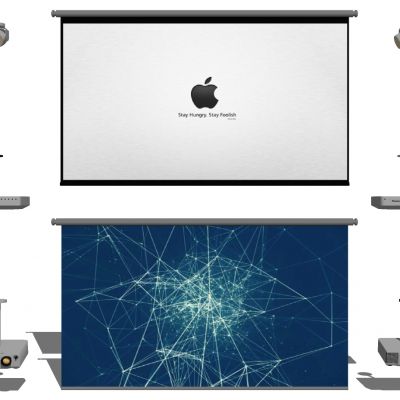 电视投影仪幕布组合