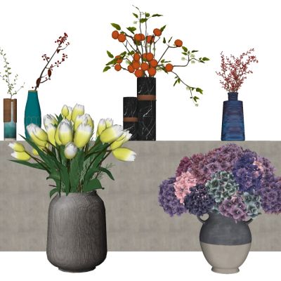 新中式装饰花盆花艺插花