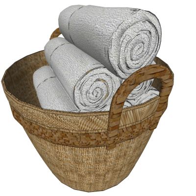 圆形藤编毛巾盒收纳筐