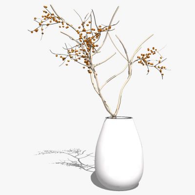 现代新中式陶瓷玻璃花瓶插花花艺摆件饰品腊梅花苞