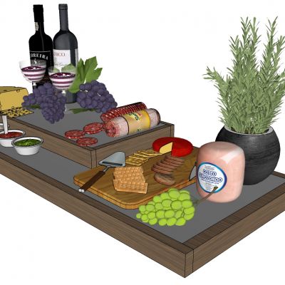 蔬菜菜板铲子水果饼干酒瓶盆栽摆件