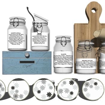 现代厨房摆件调料罐瓶子