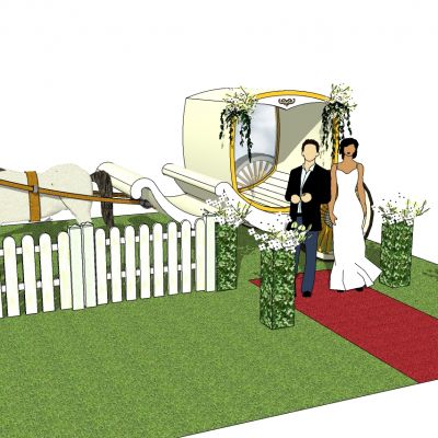 欧式法式婚礼马车花构件构件