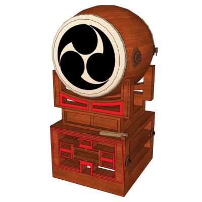 中式古典韩式大鼓构件构件