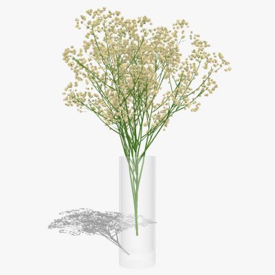 现代玻璃花瓶插花花艺满天星摆件饰品