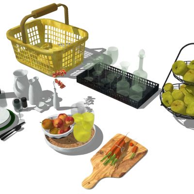 塑料置筐金属水果置物架厨房组合