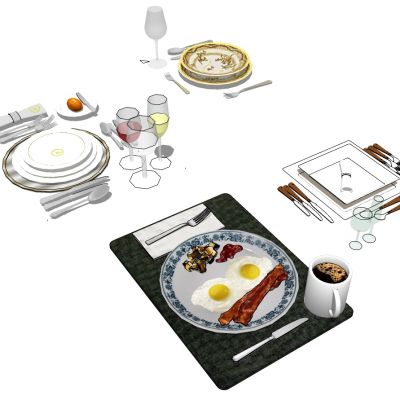 现代欧式美式田园餐具鸡蛋排骨泡菜刀叉咖啡杯