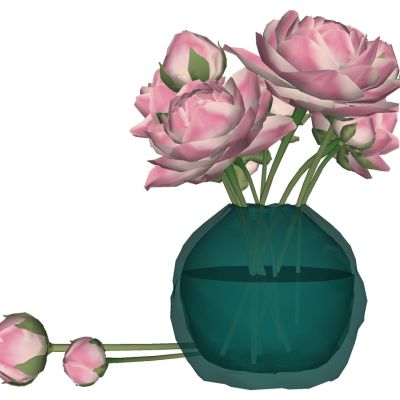 现代玻璃花瓶插花花艺摆件饰品莲花