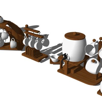 现代欧式古典咖啡壶杯子置物架