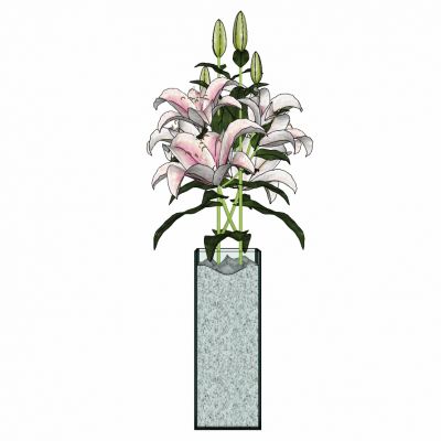 现代花艺花瓶插花陈设摆饰摆件百合花