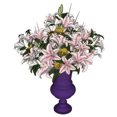 欧式美式法式花瓶插花花艺摆件百合