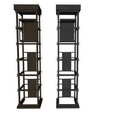 现代钢架观光电梯组合