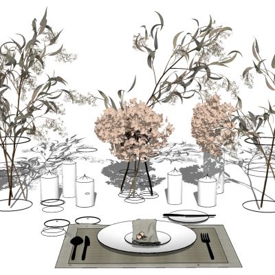 现代植物盆栽装饰花艺花瓶餐具