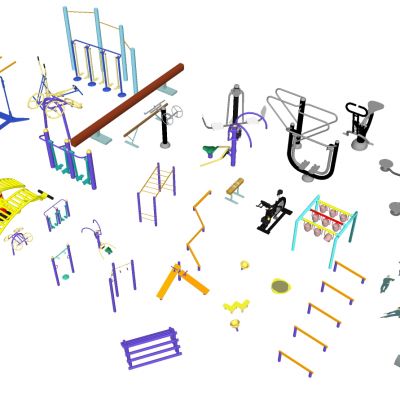 现代广场户外健身器材太空漫步机组合