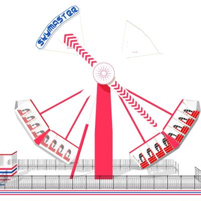 现代儿童游乐园游乐设施空中飞舞