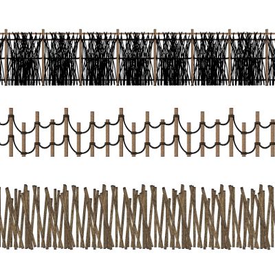 竹篱笆栅栏农家乐民宿墙构件