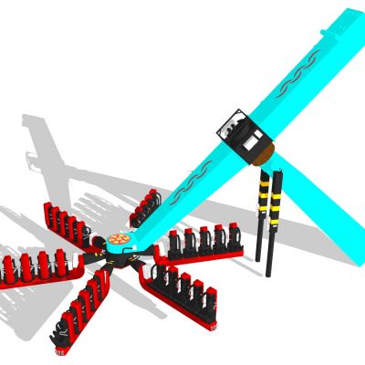 现代儿童游乐园游乐设施空中飞舞