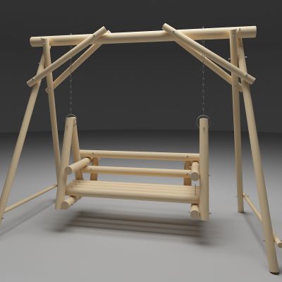 木制秋千椅3D模型