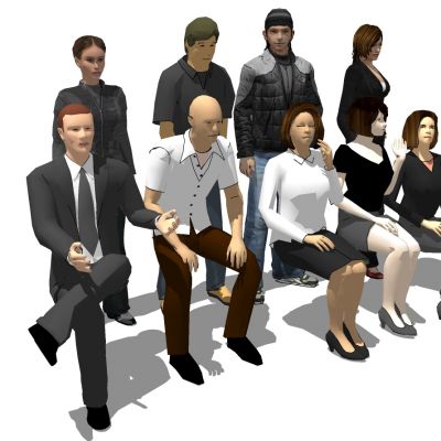 高精度坐姿人物