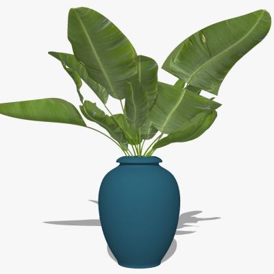 现代花瓶花艺插花摆件饰品芭蕉叶