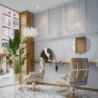 现代北欧轻奢风格理发店