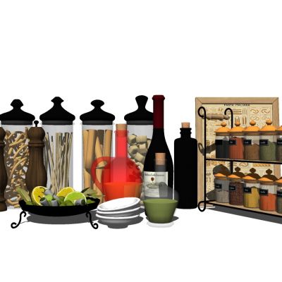 现代厨房摆件调料罐瓶子