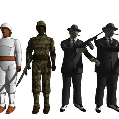 现代军人带枪人物