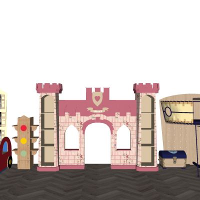 儿童游乐园设施梦幻公主城堡吊床秋千