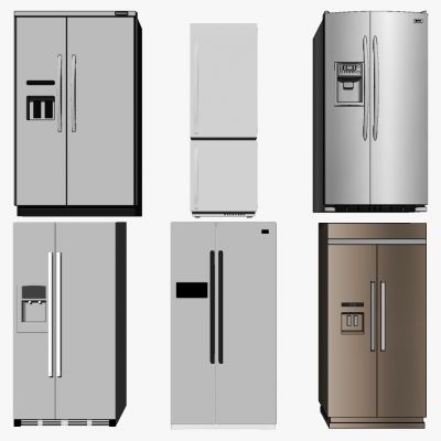 现代双开门冰箱冰柜背景墙