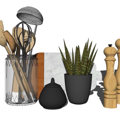 现代厨房摆件调料罐瓶子