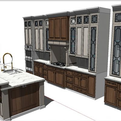 简欧式美式田园地中海中岛厨柜