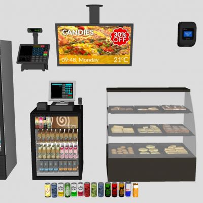 饮料冷饮保温冷藏保鲜柜可乐饮料机水牌收银机