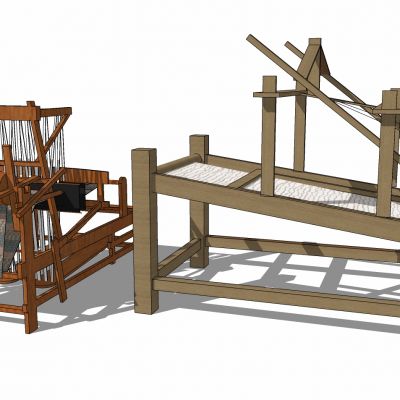 中式织布机纺织机组合