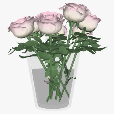 现代玻璃花瓶插花花艺玫瑰花摆件饰品