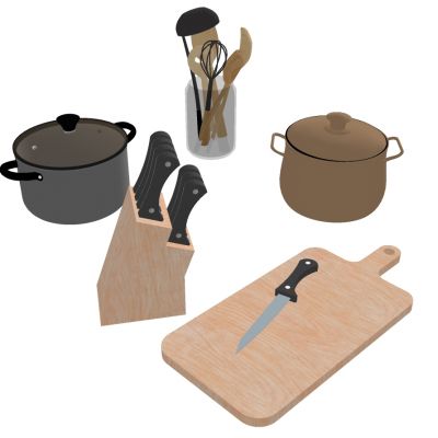 水壶木质刀架木质菜板厨房组合