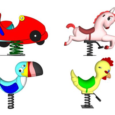 现代儿童游乐园游乐设施儿童摇摇椅组合