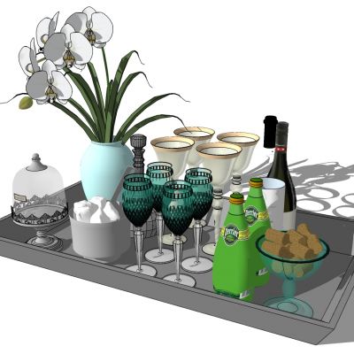 红酒饮料冰块花瓶餐具组合