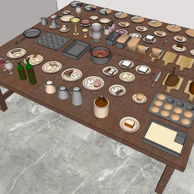 厨房食物餐具组合