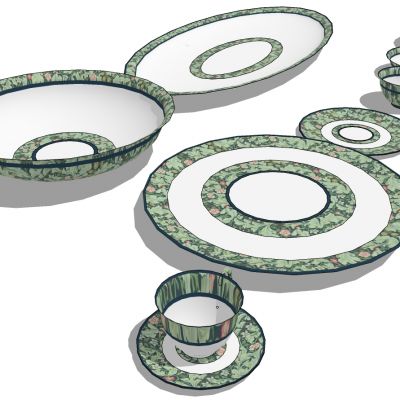 花纹餐具盘子水杯