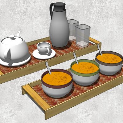 粥茶壶木质席编置物架厨房组合