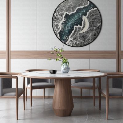 新中式餐桌 圆桌