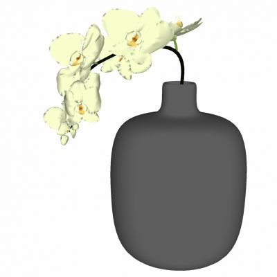 新中式现代花瓶插花干枝摆件蝴蝶兰