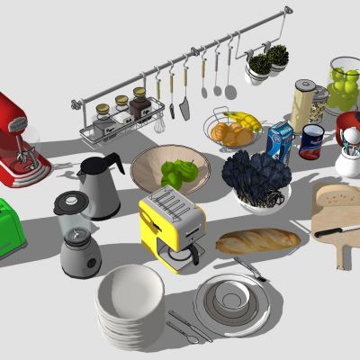 面包机咖啡机水果厨房餐具组合