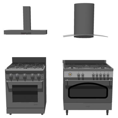 现代独立集成燃气灶吸油烟机