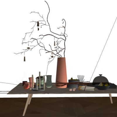 现代餐具装饰绿植餐具组合