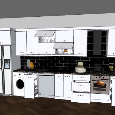 现代北欧轻奢工业风厨柜