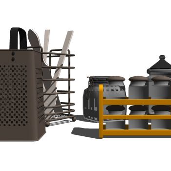 现代厨房摆件调料罐瓶子