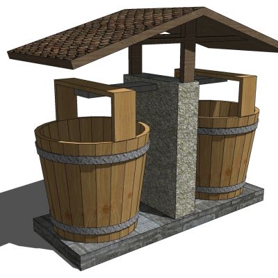 新中式户外水桶垃圾桶垃圾箱