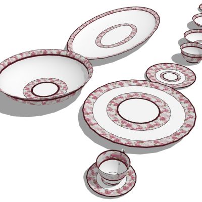 花纹餐具盘子水杯