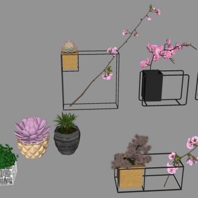 新中式花艺花瓶花盆插花玉兰花花艺